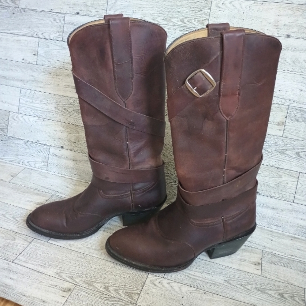 Genuine Custom Mexican Made Leather Western Style Cowboy Boots Women's 5.5
